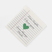 Handgeschriebene Lieben oder Nachrichten für Noteb Serviette (Ecke)