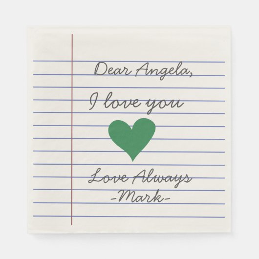 Handgeschriebene Lieben oder Nachrichten für Noteb Serviette (Vorderseite)