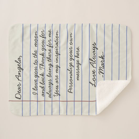 Handgeschriebene Lieben oder Nachrichten für Noteb Sherpadecke (Vorderseite (Horizontal))