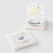 Handgeschriebene Lieben oder Nachrichten für Noteb Steinuntersetzer (Seitenansicht)