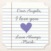 Handgeschriebene Lieben oder Nachrichten für Noteb Untersetzer (Vorderseite)