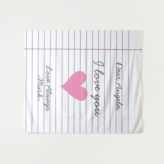 Handgeschriebene Lieben oder Nachrichten für Noteb Wandteppich (Vorderseite (Horizontal))