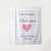 Handgeschriebene Lieben oder Nachrichten für Noteb Wandteppich (Vorderseite)