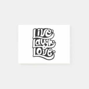 Handgeschriebene Live-Liebe lacht Typografie Zitat Post-it Klebezettel