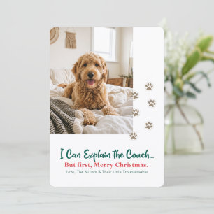 Handgeschriebene lustige Tier-Foto-Hund-Weihnachte Feiertagskarte