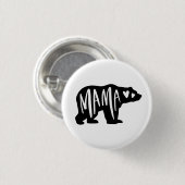 Handgeschriebene Mama Hand Drawn Hearts Bären Silh Button (Vorne & Hinten)