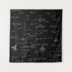 Handgeschriebene Mathematik Formeln und Gleichunge Wandteppich