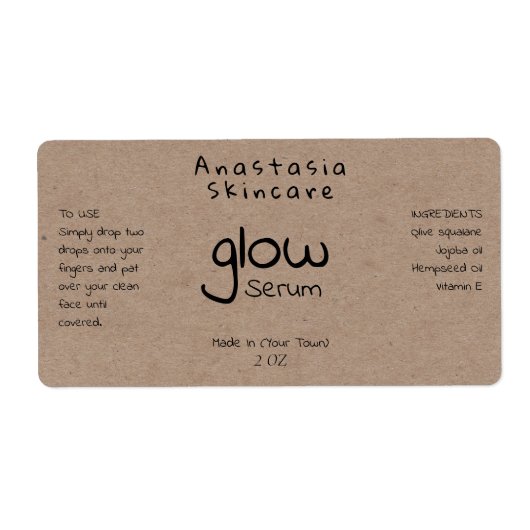 Handgeschriebene Minimalistisch Styling-Face-Serum (Vorne)