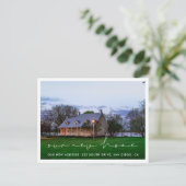 Handgeschriebene minimalistische Ankündigung von F Postkarte (Stehend Vorderseite)