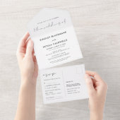 Handgeschriebene minimalistische Hochzeit All In One Einladung (Abreißen)