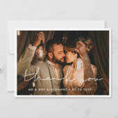 Handgeschriebene minimalistische Hochzeit Danke Ka Ankündigung (Vorderseite)