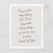 Handgeschriebene Minimalistische Hochzeitkarte Postkarte (Vorderseite)