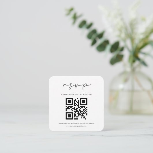 Handgeschriebene minimalistische QR-UAWG Begleitkarte (Stehend Vorderseite)