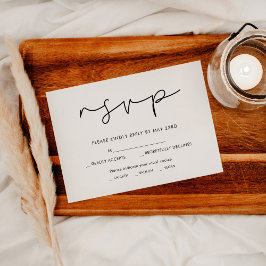 Handgeschriebene minimalistische RSVP-Karte mit Wa RSVP Karte