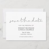 Handgeschriebene minimalistische Save the Date Ein (Vorderseite)