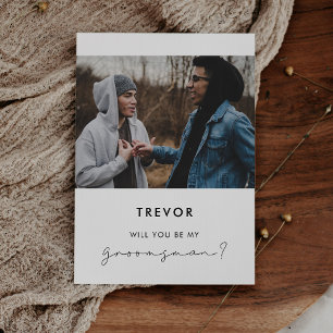 Handgeschriebene minimalistische Trauzeugen-Anfrag Einladung