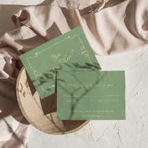 Handgeschriebene Minze Grün Retro Whimsical Weddin