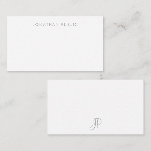 Handgeschriebene Mit Monogramm einfache Vorlage Mi (Vorne/Hinten)