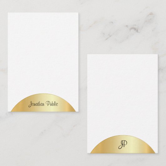 Handgeschriebene Mit Monogramm Imitate mit Elegant Mitteilungskarte (Vorne/Hinten)