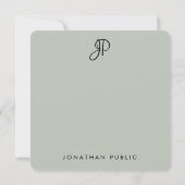 Handgeschriebene Mit Monogramm Vorlage Elegante Fa (Rückseite)