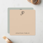 Handgeschriebene Mit Monogramm Vorlage Elegante Fa (Vorderseite/Rückseite Beispiel)