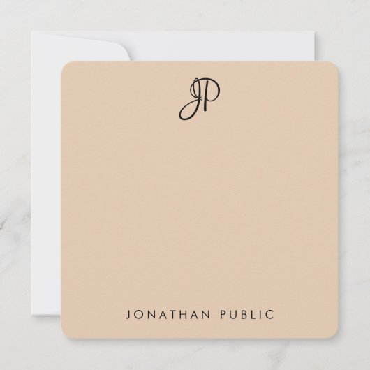 Handgeschriebene Mit Monogramm Vorlage Elegante Fa (Vorderseite)