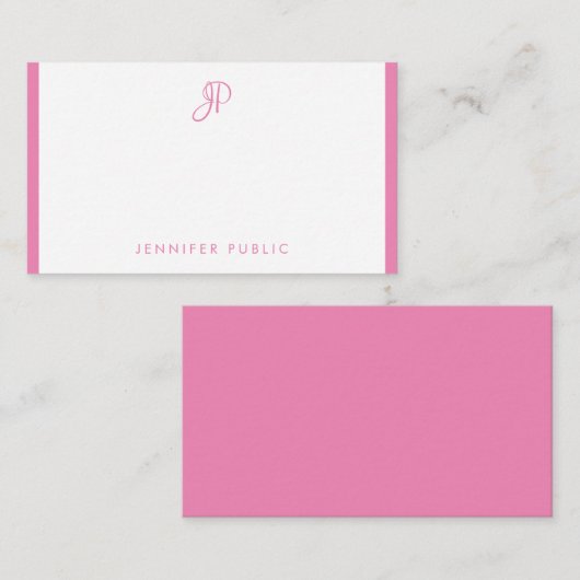 Handgeschriebene Mit Monogramm Vorlage Modern einf (Vorne/Hinten)