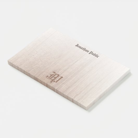 Handgeschriebene Mit Monogramm Vorlagendarstellung Post-it Klebezettel (angewinkelt)