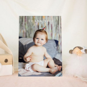 Handgeschriebene moderne Babyparty-Dankeschön-Foto Postkarte