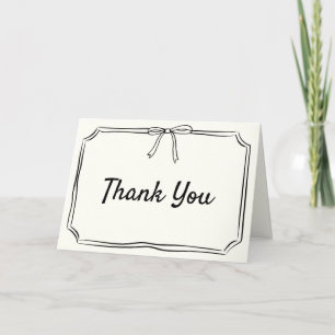 Handgeschriebene moderne Chic Coquette Bow Wedding Dankeskarte