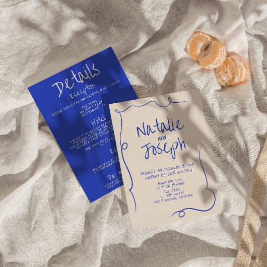 Handgeschriebene, moderne Funky Gezeichnet in eine Einladung