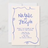 Handgeschriebene, moderne Funky Gezeichnet in eine Einladung (Vorderseite)