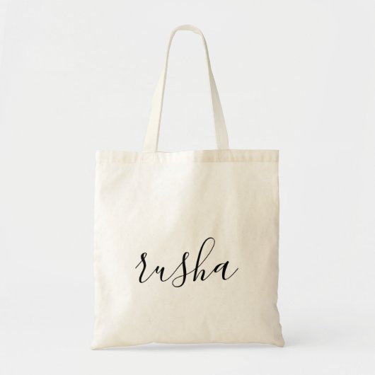 Handgeschriebene moderne Monogramm-Name Tragetasche (Vorne)