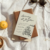 Handgeschriebene moderne Retro Champagner Tower We Einladung