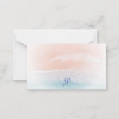 Handgeschriebene Monografie des Küstenstrands Mitteilungskarte (Rückseite)