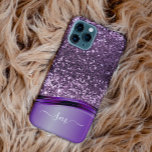 Handgeschriebene Monogram-Lila Glitzer-Look Wave Case-Mate iPhone 14 Hülle<br><div class="desc">Das Design ist ein Foto und die Hüllen sind nicht mit echtem Glitzer, Sequinen, Metallen oder Holz gemacht. Dieses Design ist auch auf anderen Telefonmodellen erhältlich. Wählen Sie Gerätetyp aus, um andere iPhone-, Samsung Galaxy- oder Google-Hüllen zu sehen. Einige Stile können geändert werden, indem Sie Style auswählen, wenn dies eine...</div>