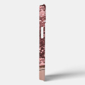 Handgeschriebene Monogram Rose Gold Glitzer Case- Case-Mate iPhone Hülle (Rückseite / Rechts)