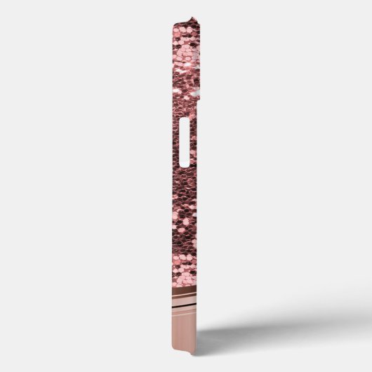 Handgeschriebene Monogram Rose Gold Glitzer Case- Case-Mate iPhone Hülle (Rückseite / Rechts)