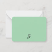 Handgeschriebene Monogram Script-Eleganfarben Mitteilungskarte (Rückseite)