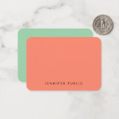 Handgeschriebene Monogram Script-Eleganfarben Mitteilungskarte (Vorderseite/Rückseite Beispiel)