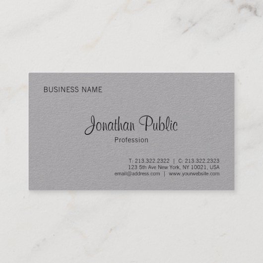 Handgeschriebene Monogramm-einfache Vorlage Modern Visitenkarte (Rückseite)