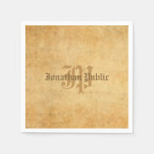 Handgeschriebene Monogramm-Elegant Nostalgische Vo Serviette (Vorderseite)