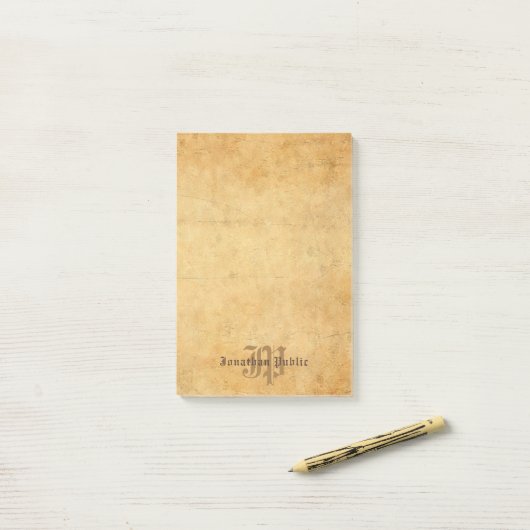 Handgeschriebene Monogramm-Elegant-Vorlage Classic Post-it Klebezettel (Auf Schreibtisch)