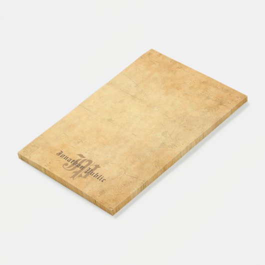 Handgeschriebene Monogramm-Elegant-Vorlage Classic Post-it Klebezettel (angewinkelt)