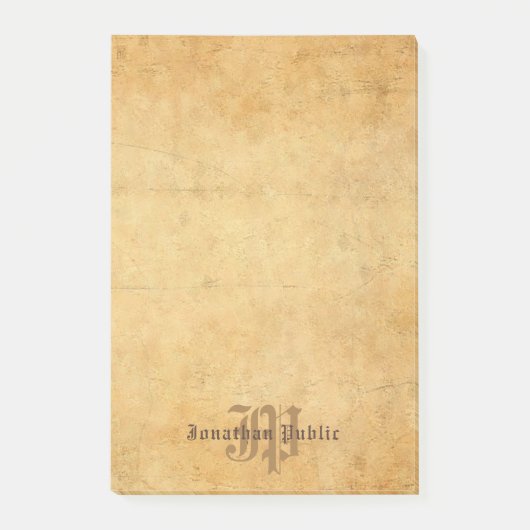 Handgeschriebene Monogramm-Elegant-Vorlage Classic Post-it Klebezettel (Vorderseite)