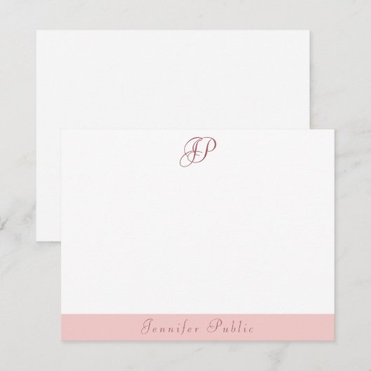 Handgeschriebene monogramm-farbige moderne Vorlage (Vorne/Hinten)