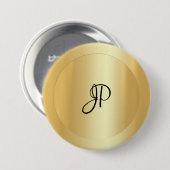 Handgeschriebene Monogramm-Imitate Gold-Template-E Button (Vorne & Hinten)