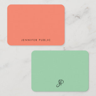 Handgeschriebene Monogramm-Skripte Eleganfarben Mitteilungskarte