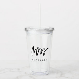 Handgeschriebene Mrs Custom Acryltrinkbecher