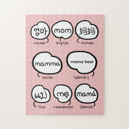 Handgeschriebene Mutter-Typografie Rosa Muttertag Puzzle (Vertikal)